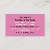 Carte De Visite Un lapin vous aime, billet de fête de la Saint Val (Dos)