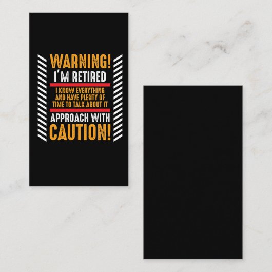 Carte De Visite Un mari retraité (Devant / Derrière)