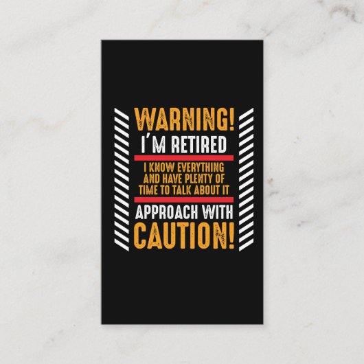 Carte De Visite Un mari retraité (Devant)