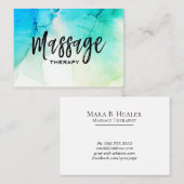 Carte De Visite ** Un massothérapeute Thérapie Massage Aquarelle (Devant / Derrière)