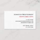 Carte De Visite Un mignon chien blanc dans un Casquette de Noël ro (Dos)