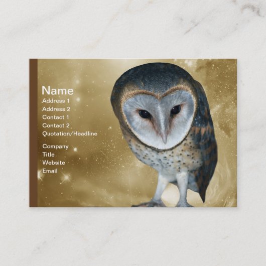 Carte De Visite Un mignon petit imaginaire de Chouette (Devant)