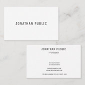 Carte De Visite Un Modèle simple et élégant (Devant / Derrière)
