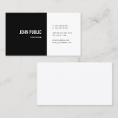 Carte De Visite Un Modèle simple et professionnel moderne en noir  (Devant / Derrière)