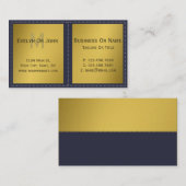 Carte De Visite Un Monogramme D'Encre Bleu Et Or (Devant / Derrière)