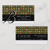 Carte De Visite Un    Monogramme Rétro Unique (Devant / Derrière)