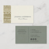 CARTE DE VISITE UN MOTIF BOHÉMIEN DE L'OR RUSTIQUE (Devant / Derrière)