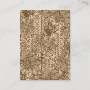 Carte De Visite Un motif floral vintage avec desi marron complexe