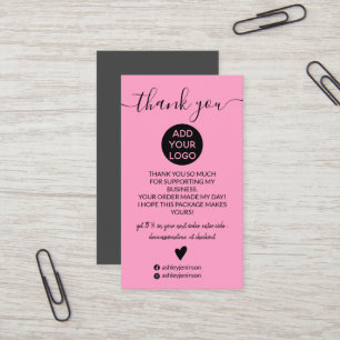 Carte De Visite Un ordre minimaliste rose vif et moderne merci