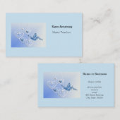 Carte De Visite Un papillon et des coeurs (Devant / Derrière)