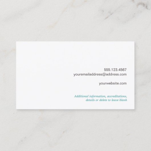 Carte De Visite Un Pays Unique Rustique Récupéré Turquoise Bois (Dos)