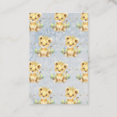 Carte De Visite Un Petit Roi Lion Baby shower Hauteur (Dos)