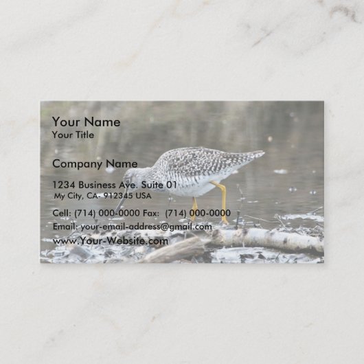 Carte De Visite Un plus grand Yellowlegs (Devant)