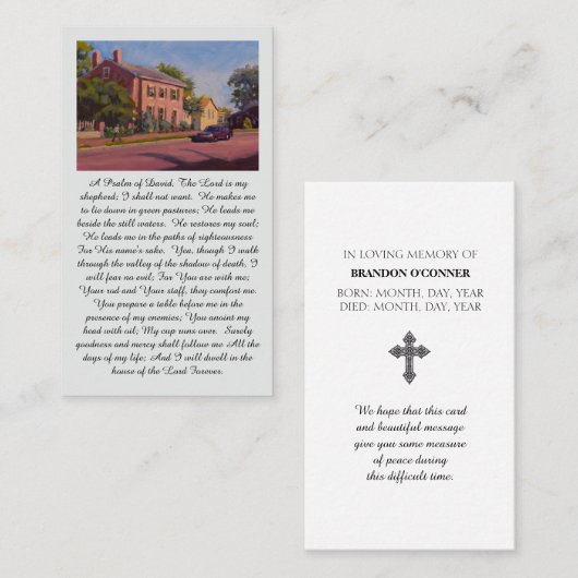 Carte De Visite Un psaume de David Rouge Bleu Jaune Vert (Devant / Derrière)