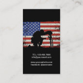 Carte De Visite Un soldat agité par le drapeau américain (Dos)