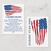 Carte De Visite Un soldat prier Militaire Américain Drapeau Patrio (Devant / Derrière)