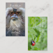 Carte De Visite Un sourire drôle de singe avec une citation motiva (Devant / Derrière)