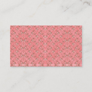 Carte De Visite Un tapis avec un motif rouge et rose présente une
