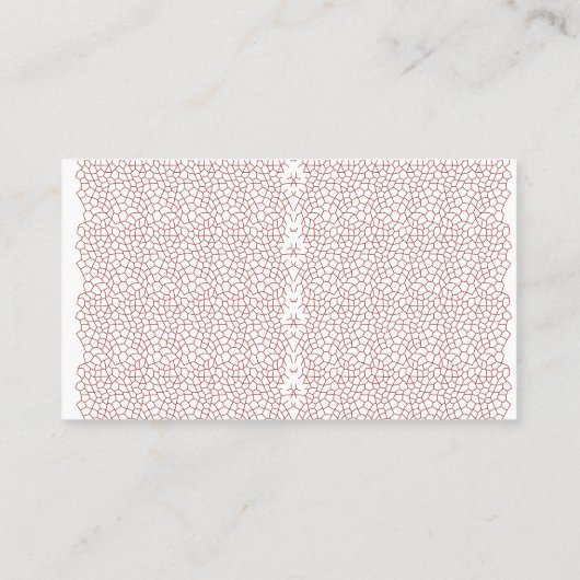 Carte De Visite Un tapis vibrant avec un mot géométrique complexe (Dos)