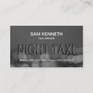 Carte De Visite Un Taxi-Verre Translucide illumine le chauffeur de