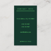 Carte De Visite Un vert de chaux turquoise élégant moderne de ton (Dos)