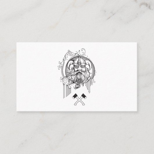 Carte De Visite un viking et deux grands axes. (Devant)