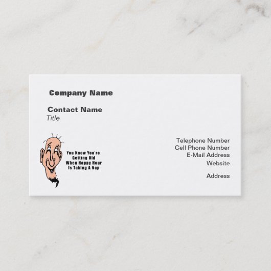 Carte De Visite Une bonne heure pour un vieil homme (Devant)