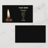 Carte De Visite Une bougie en feu (Devant / Derrière)