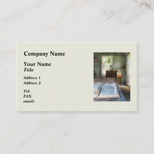 Carte De Visite Une école avec un livre (Devant)