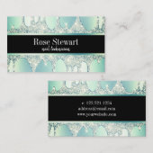 Carte De Visite Une élégante parties scintillant moderne verte à l (Devant / Derrière)