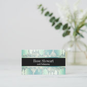 Carte De Visite Une élégante parties scintillant moderne verte à l (Debout devant)