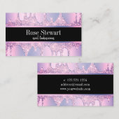 Carte De Visite Une élégante parties scintillant violette moderne  (Devant / Derrière)