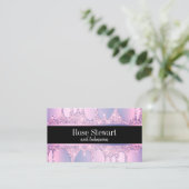 Carte De Visite Une élégante parties scintillant violette moderne  (Debout devant)