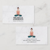 Carte De Visite Une Femme Assis À Méditer Faire Du Yoga (Devant / Derrière)