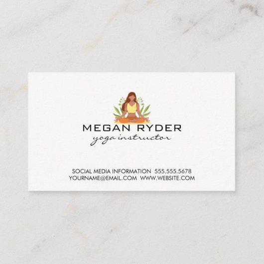 Carte De Visite Une femme en train de méditer | Motif tribal (Dos)