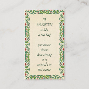 Carte De Visite UNE FEMME est comme un sachet à thé - vous ne