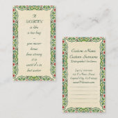 Carte De Visite UNE FEMME est comme un sachet à thé - vous ne (Devant / Derrière)