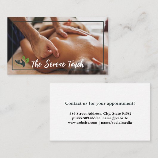 Carte De Visite Une Femme Qui Reprend Le Massage (Devant / Derrière)