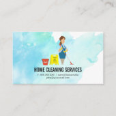 Carte De Visite Une femme | Services de nettoyage (Devant)