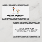 Carte De Visite Une Femme Squatte Barbell | Motif de cloches (Devant / Derrière)