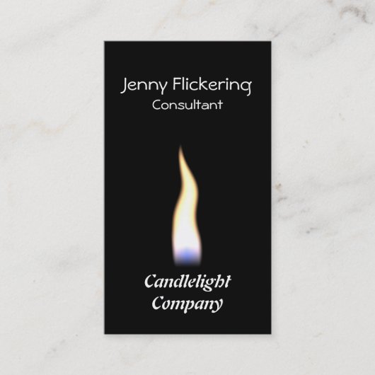 Carte De Visite Une flamme simple sur un arrière - plan noir (Devant)