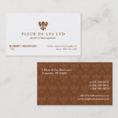 Carte De Visite Une Fleur de Lis (Devant / Derrière)