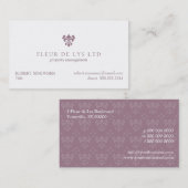 Carte De Visite Une Fleur de Lis (Devant / Derrière)