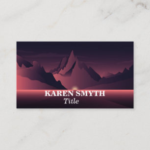Carte De Visite Une illustration de coucher de soleil en montagne