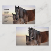 Carte De Visite Une jument et son bébé poulain (Devant / Derrière)