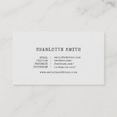 Carte De Visite Une machine à écrire à la mode gris foncé Médias s (Dos)