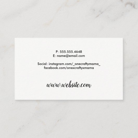 Carte De Visite Une mère courtoise (Dos)