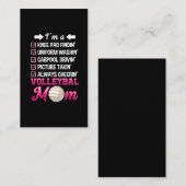 Carte De Visite Une mère de Funny Volleyball qui encourage le sout (Devant / Derrière)
