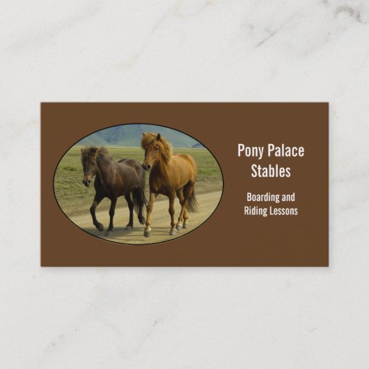 Carte De Visite Une paire de poneys islandais Brown (Devant)