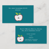 Carte De Visite Une pomme aux contours rouges et aux feuilles vert (Devant / Derrière)